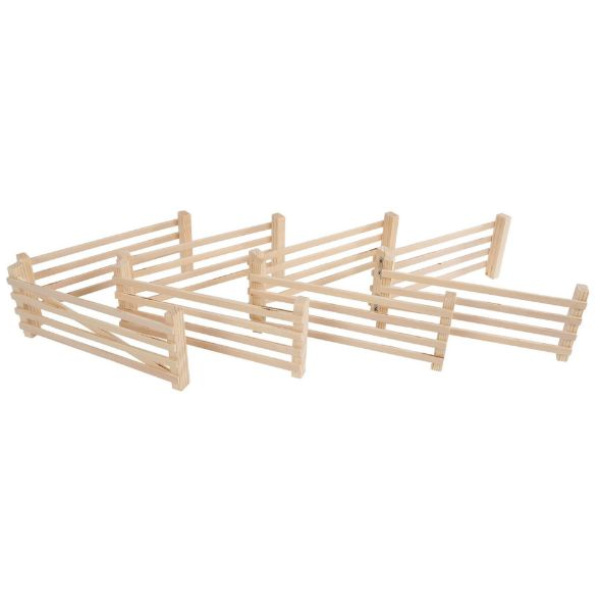 Girðing, viðar, 8stk, 1:24