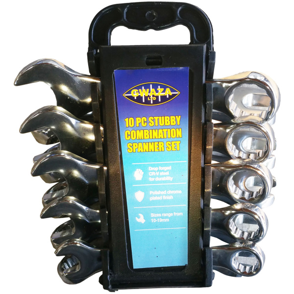 Fastlyklasett, 10-19mm, 10stk