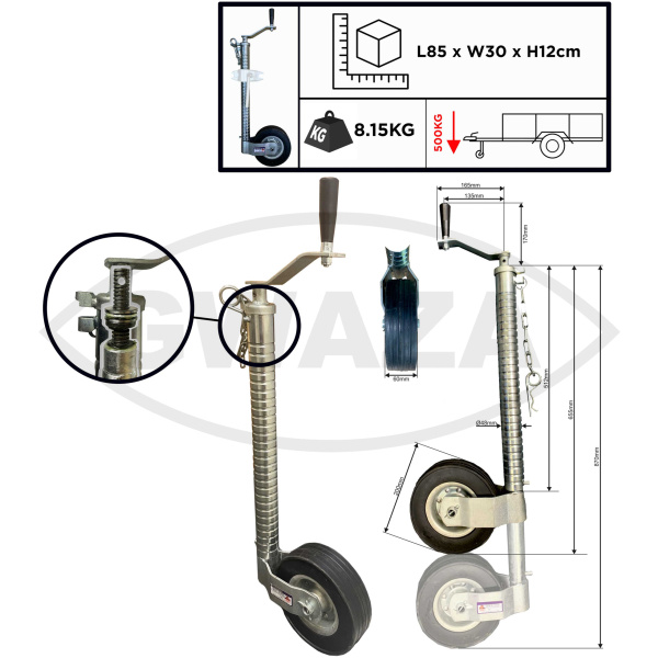 Nefhjól, 48mm, 500kg