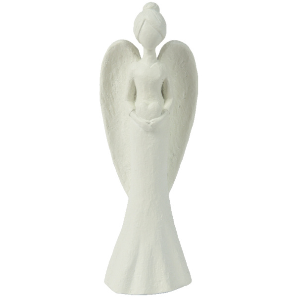 Stytta, Engill, Poly, hvítur, 26cm