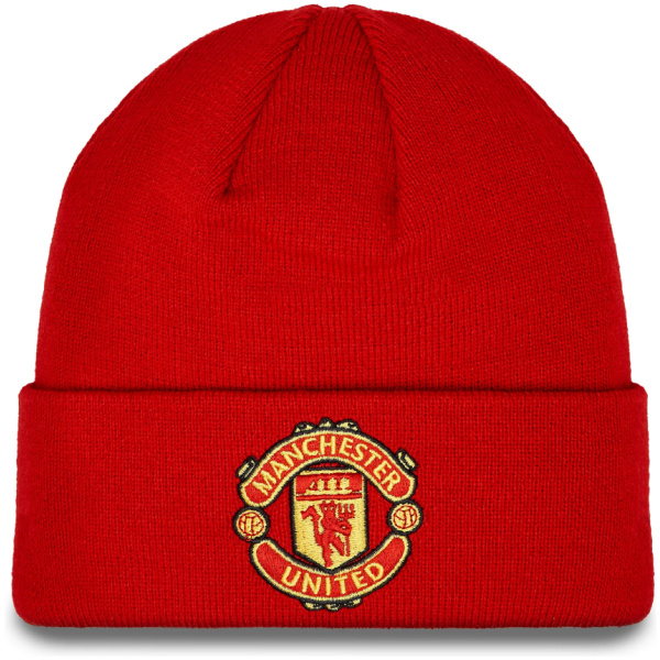 Húfa, prjóna, Man.United New Era, rauð