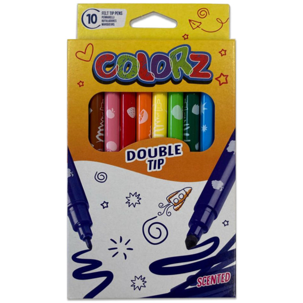 Tússlitir með ilm, 10 stk