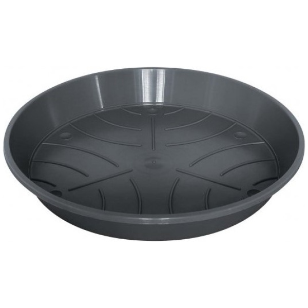 Skál undir blómapott, plast, 30cm, grá