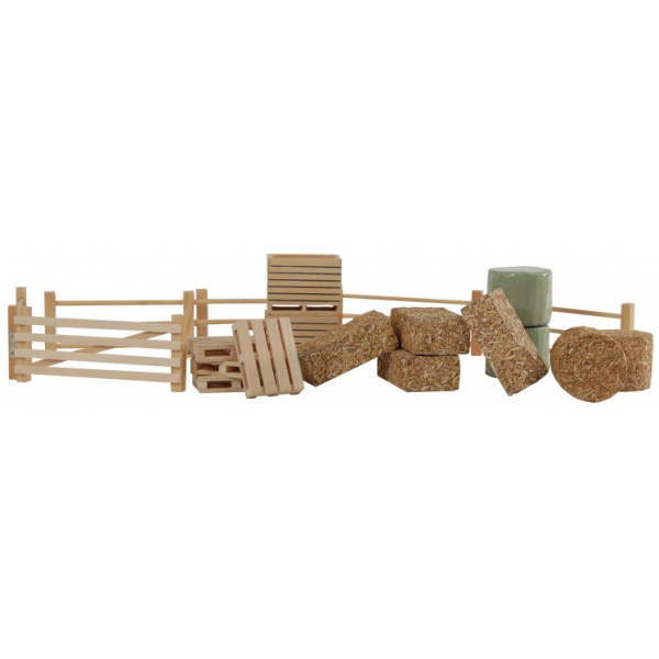 Baggar, girðing ofl, 19stk, 1:32