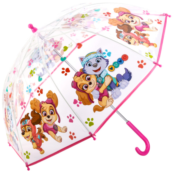 Regnhlíf, hvolpasveit, bleik, 45cm