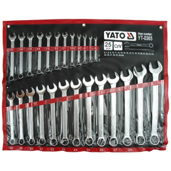 Fastalyklasett, 6-32mm, 25stk